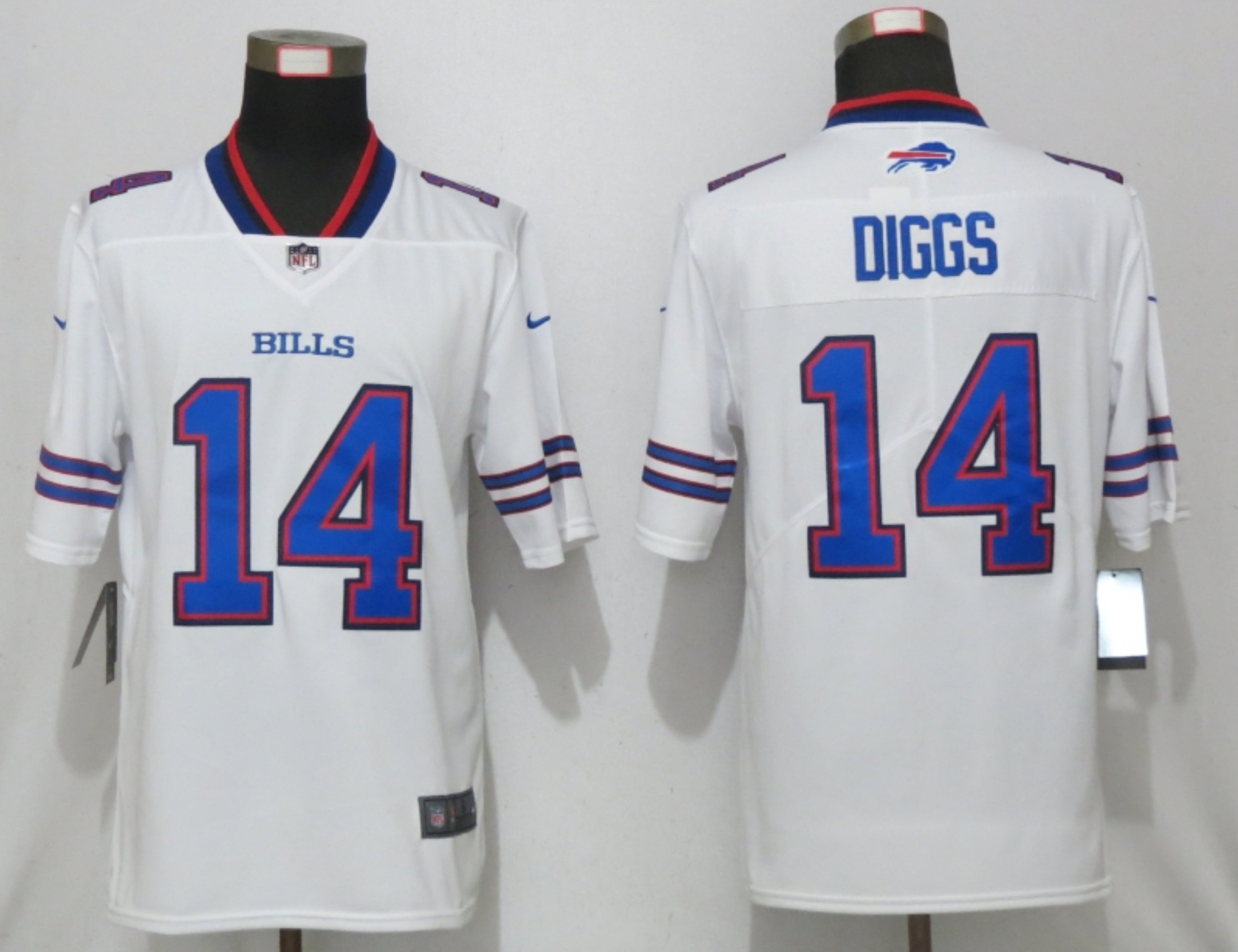 Men New Nike Buffalo Bills #14 Diggs White 2020 Vapor Untouchable Limited Playe